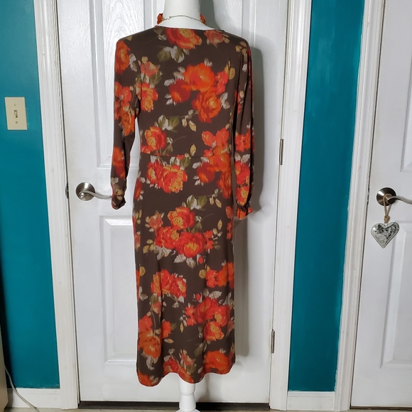 J. Jill Dress XS Midi Dress Brown - Picture 9 of 16